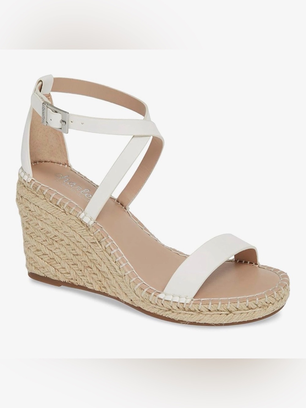 Charles by Charles David White Espadrille Wedge Sandals